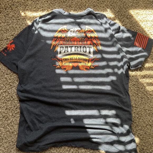 Grunt Style patriot eagle Men's Short Sleeve TShirt Gray 2xl Freedom 2xl defend - Picture 2 of 11